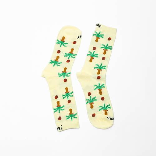 Palm Yellow Long Socks