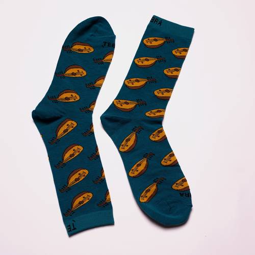 Oud Blue Long Socks