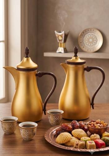 طقم ترامس رويال ذهبي يد خشبي 2 حبة