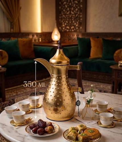 ترمس بادي 350 مل ذهبي خشبي