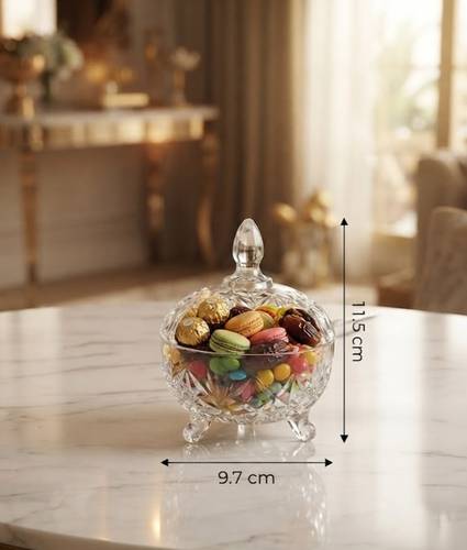 تمرية زجاج بغطاء 11.5*9.7 سم
