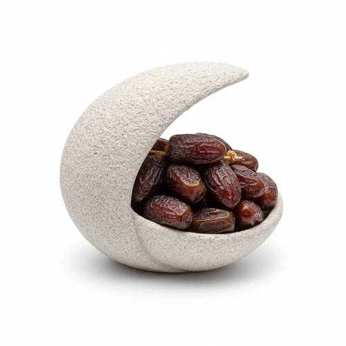 صحن تقديم مع هلال حجري 19*20 سم