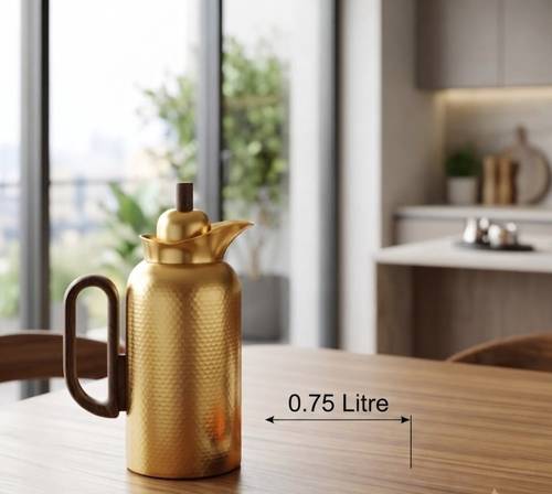 ترمس السيف ذهبي خشبي 0.75 لتر