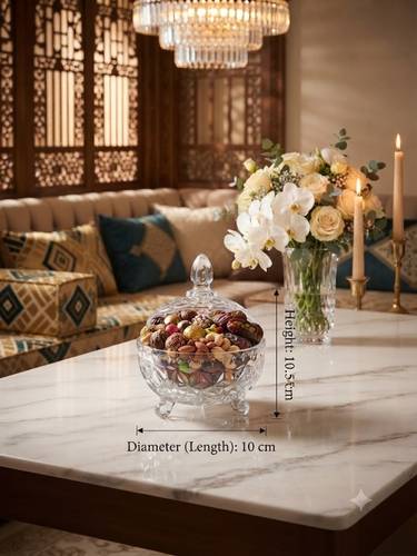 تمرية زجاج بغطاء 3ارجل