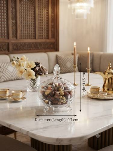 تمرية ارجل زجاج بغطاء 11.5*9.7 سم