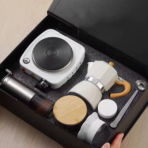 MOKA POT COFFEE TIME SET WITH STOVE