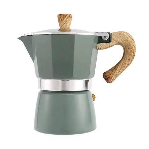 BABY Blue MOKA POT 300ml With wood handle
