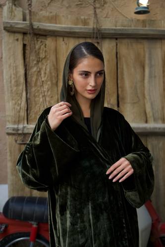 Essential Velvet in Olive Green