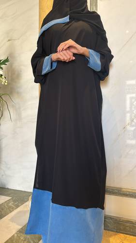 Blue Contrast Abaya