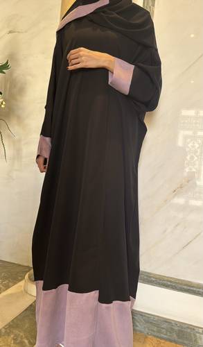 Lilac Contrast Abaya