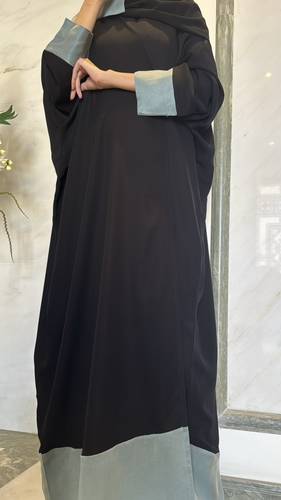 Mint Green Contrast Abaya