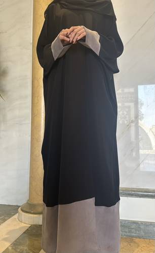 Grey Contrast Abaya