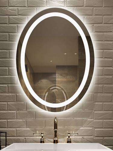 مراية بيضاوي ثلاثة الوان مقاس  LED 70X50 CM