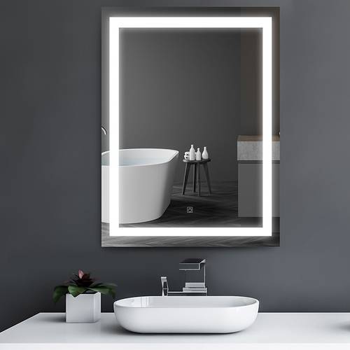مراية مستطيلة  مضيئة ثلاثة الوان LED 60X80CM