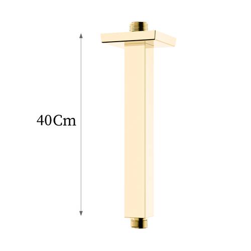 ذراع دش مطري ذهبي مربع سقفي 40cm
