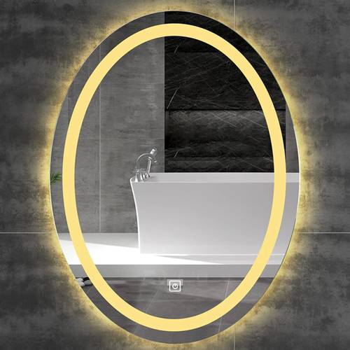  مراية بيضاوية مضيئة ثلاثة الوان LED 50X70CM