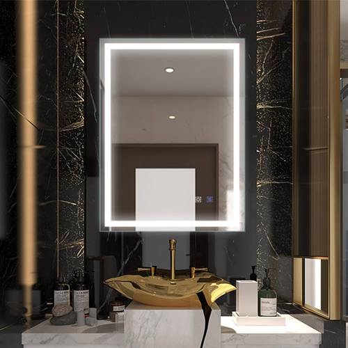 مراية مستطيلة  مضيئة ثلاثة الوان LED 50X70CM