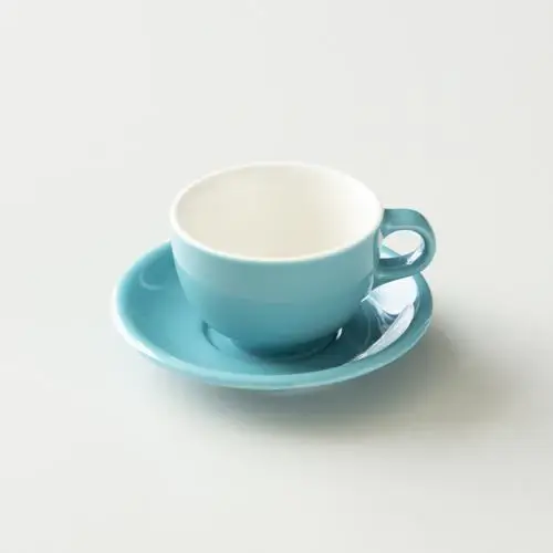 ORIGAMI 6oz Latte Bowl &amp; Saucer TURQUOISE