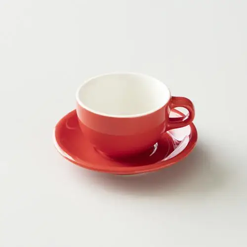 ORIGAMI 6oz Latte Bowl &amp; Saucer RED
