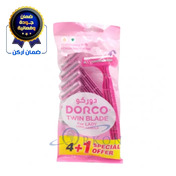 شفرات حلاقة للنساء بمقبض طويل  4+1 حبه مجانا  - دوركو