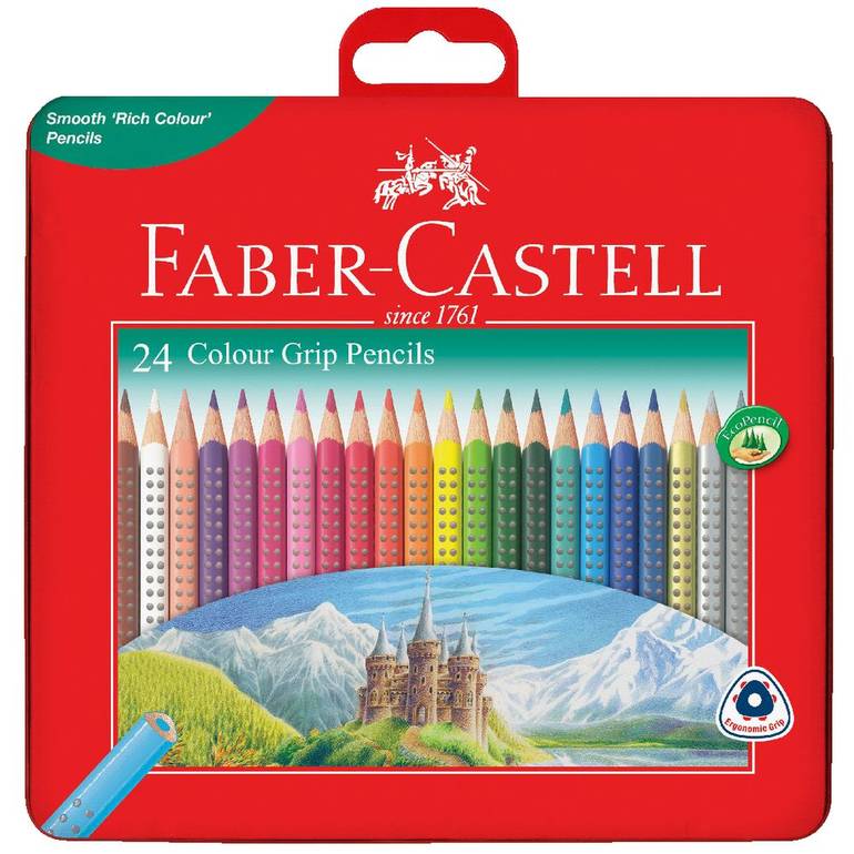 الوان خشبية 24 لون Faber-Castell مع قبضة مطاطي