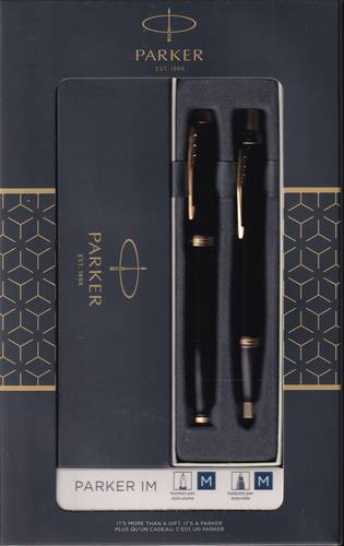 طقم قلم باركر PARKER IM اسود ذهبي