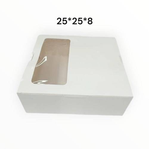 بوكس فطاير ومعجنات ابيض ساده سلوفان مانع التسريب 25*25*8