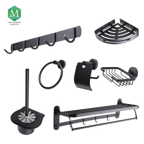 طقم اكسسوار حمام اسود S1-62851 كانا