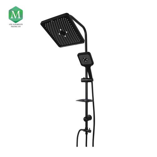 Black Rectangular Shower Set