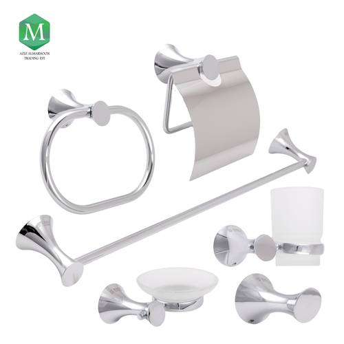 German Matte Chrome Bathroom Accessory Set