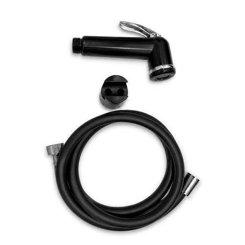 AS Black Bidet Set with Chrome Ring and Hose, VEROOLA Saudi