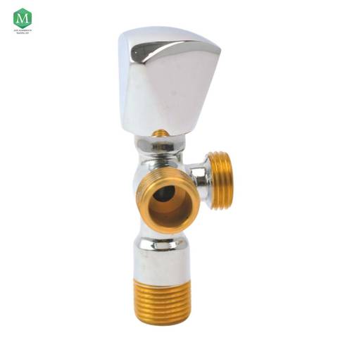 Double angle valve with two ports and German valve