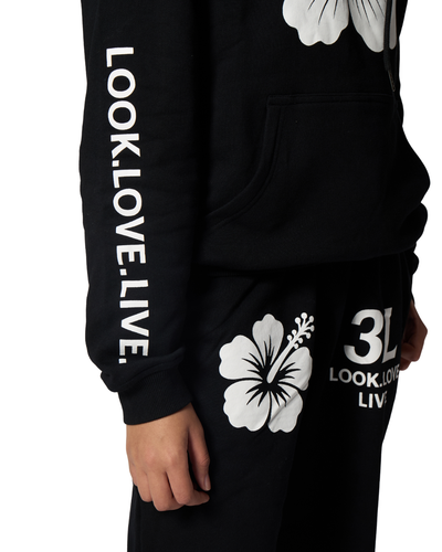 Hibiscus Sweatpants Black