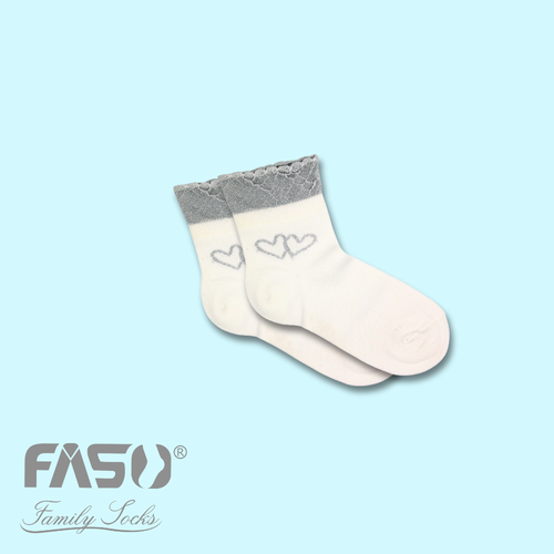 Girls' socks with a silver heart