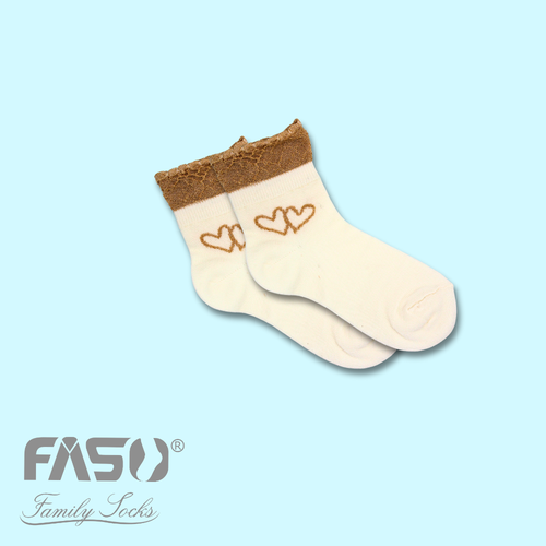 Girls' socks with a gold heart