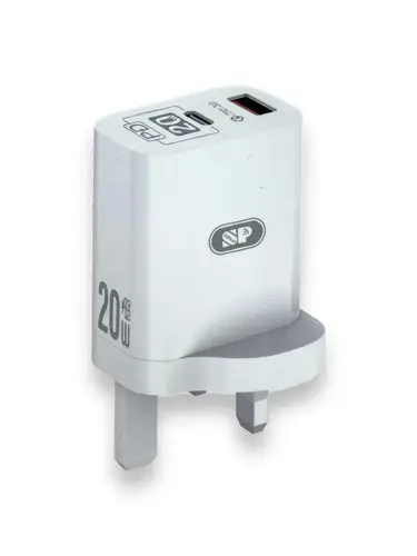شاحن جدارى منفذين PD - USB بقوة 20 واط من ISNUP