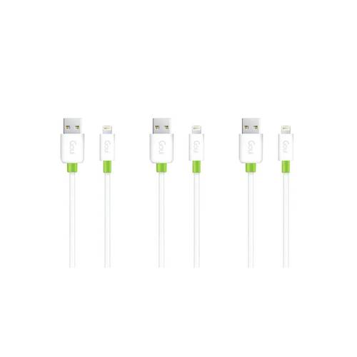 كابل ايفون USB من قوي 1 متر جلد أبيض
