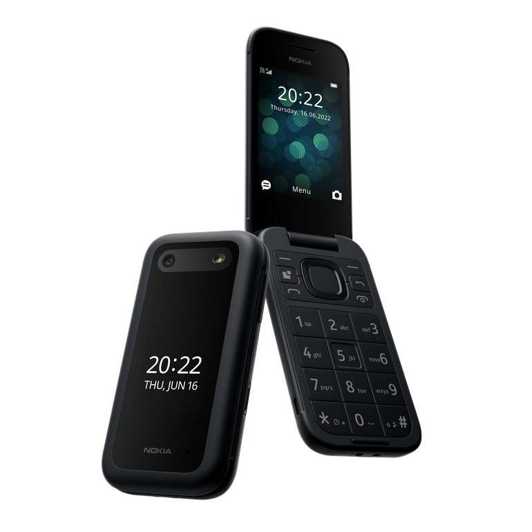 هاتف نوكيا 2660 فليب مع شاشة 2.8 بوصة، اتصال 4G، توافق مع مساعد السمع (HAC)، كاميرا مدمجة، مشغل MP3، راديو اف ام لاسلكي وألعاب كلاسيكية (شريحتين SIM)
