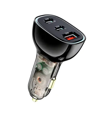 شاحن سيارة سبون  منفذين تايب سى ومنفذ USB بقوة 68 واط