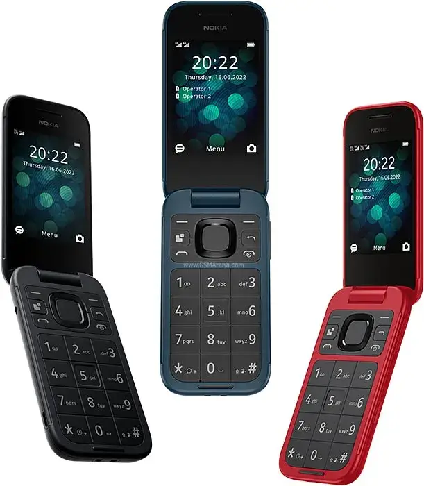 هاتف نوكيا 2660 فليب مع شاشة 2.8 بوصة، اتصال 4G، توافق مع مساعد السمع (HAC)، كاميرا مدمجة، مشغل MP3، راديو اف ام لاسلكي وألعاب كلاسيكية (شريحتين SIM)
