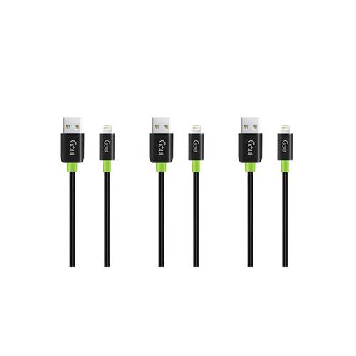كابل ايفون USB من قوي 1 متر جلد أسود