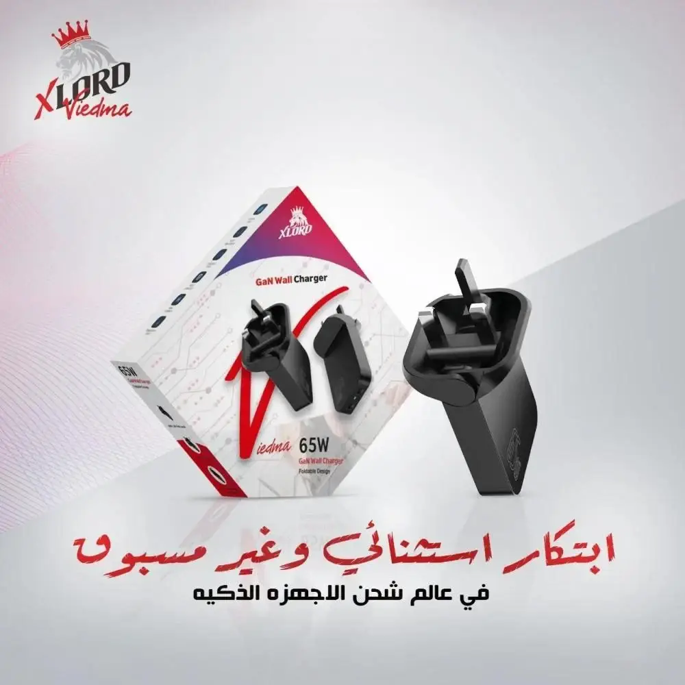 شاحن منزلى تايب سى جهتين 65 وات X LORD