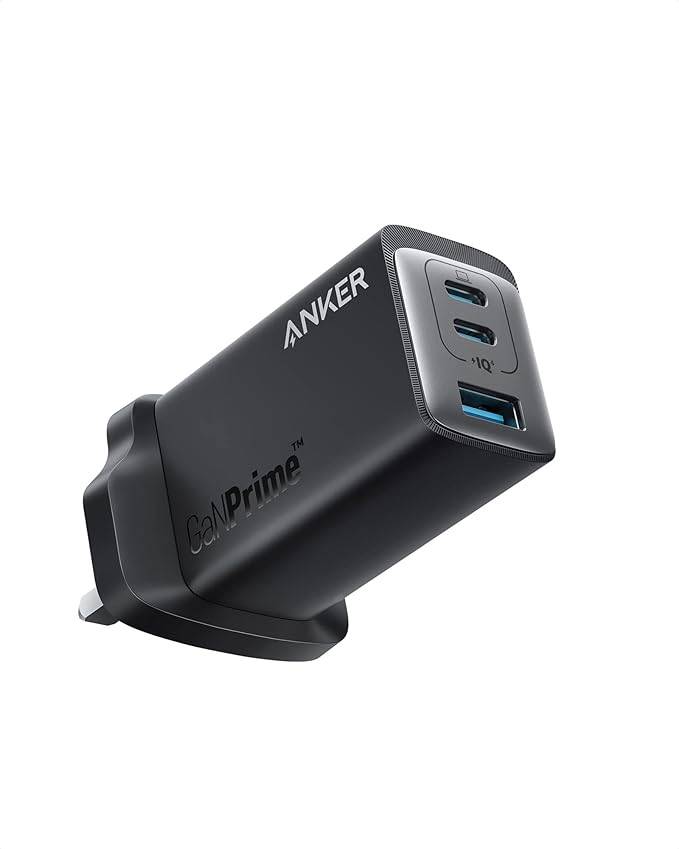 فيش جداري من انكر بقوة 65 واط منفذين pd و usb يدعم الشحن السريع