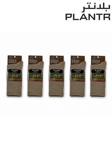 جوارب بامبو خاكي طويل ( 5 جوز )