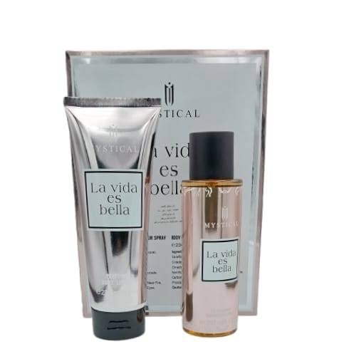 طقم معطر جسم مع لوشن للجسم  - La vida es bella