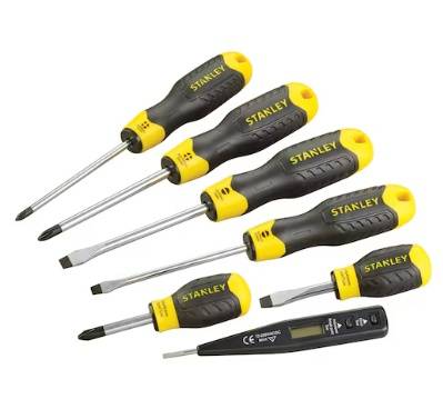 طقم مفكات STANLEY® ™ Screwdriver Phillips Set with Voltage Tester 6 pc.