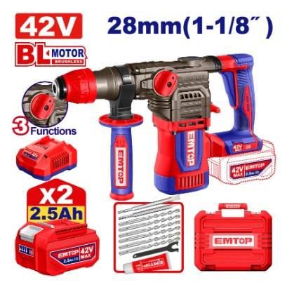 شنيور تخريم وتكسير لاسلكي 42 فولت Brushless