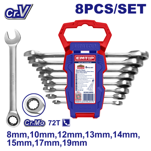 ECSS10802 Ratchet spanner set