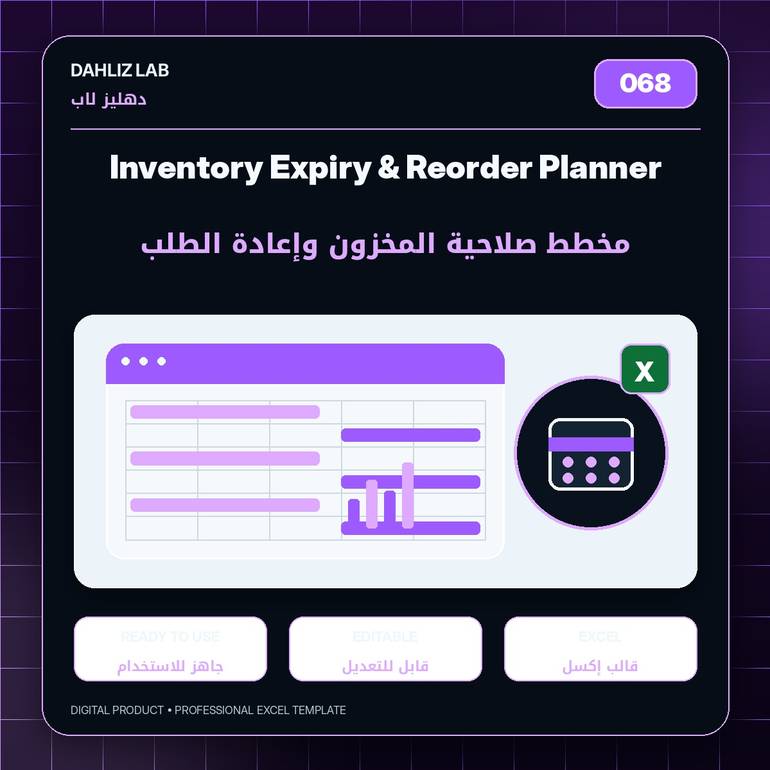 Inventory Expiry & Reorder Planner | مخطط صلاحية المخزون وإعادة الطلب