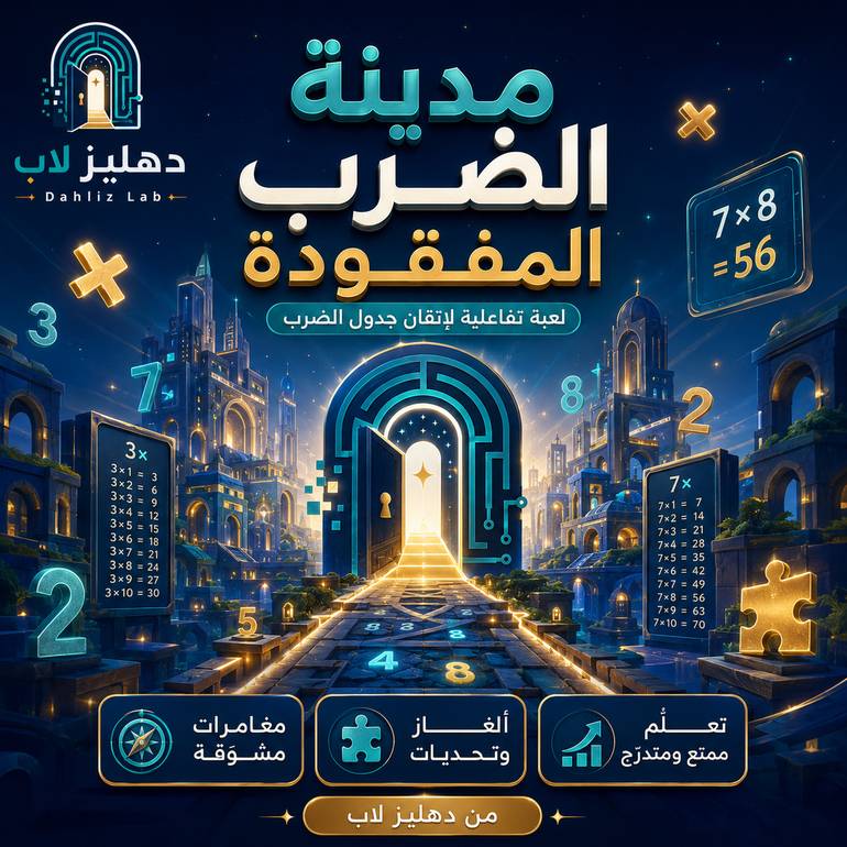 مدينة الضرب المفقودة | لعبة تفاعلية لإتقان جدول الضرب